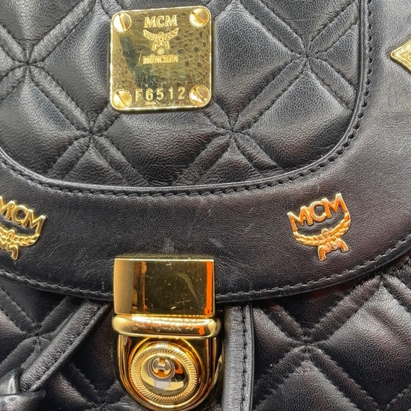 MCM Leather Quilted Black Mini Backpack w/ wallet. AUTHENTIC. - Picture 3 of 16